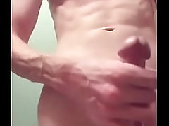 Solo boy quickie cumshot after shower