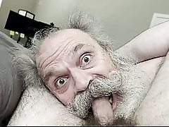 Old Man Big Moustache Cocksucker