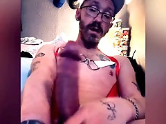 Edging big cock, draining, gay bedroom