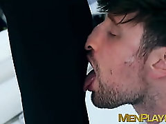 Classy hunk Franky Fox drills suit tailor raw as payment