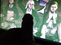 Hermoine, Luna, and Ginny cum tribute