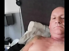 Mature guy wanking and cumming