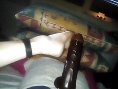 Stroking my dildo with my Foot.