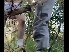 I was filming myself jerking off in the woods when a cute boy came and sucked me (and rimmed too)
