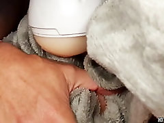 Huge Cock Hands Free Fleshlight Fuck - Moaning Loud &amp_ Cum Inside Deep