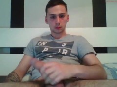 Cute Boy with Thick Dick Shoots Cum on Cam