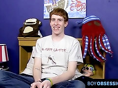 Redhead guy Cody Walker interviewed before a solo masturbation session