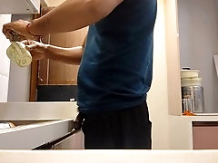 Daddy peeing public bathroom, gay latino big cock, black