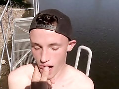 Wooly twink unloads on the interviewer's chest while getting his ass plowed