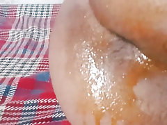 Only cucumber inside my anus with condom
