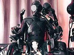 Rubber gimp bondage, latex rubber twinks, slave rubber bondage