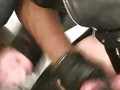 Interracial Couple Hot & Horny Leather Dick  Play & Cum