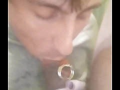 Twink expertly sucked his big cuck