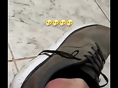 Young Boy Feet Taking Of His shoes parte 1