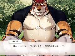 Bukkake, fur covered, gay cumshot