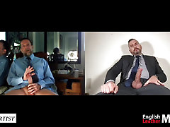 Teamlocked businessmen discuss Chasity employee while jerking PREVIEW