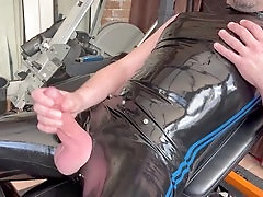 Latex wank, big gay cocks cumming, gay masturbation
