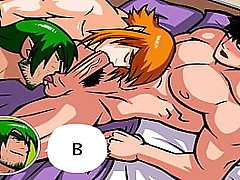 Juicy and hard blowjob, gay friends having sex, animation from the game