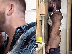 Steamy gloryhole action with hunks and passionate blowjobs