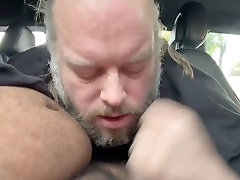 Blowjob in a public car