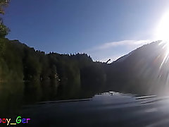 Very hot underwater jerking off in a dreamlike lake in the mountains (S)