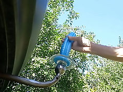 Huge blue tow hitch