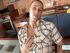 Horny Blonde - Fit Jerks Off And Cums In The Kitchen!