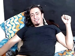 Latino guy with a massive tool releases a big load