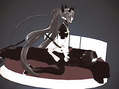 Femboy demon and furri fox make love