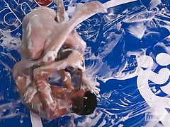 Twinks fighting and fucking in soap