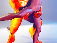 Furry and Man Rub Cocks in Wild Scene