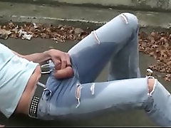 pissing myself on a public parking lot
