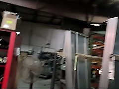 Blue collar man putting in work and busting a nut on his smoke break