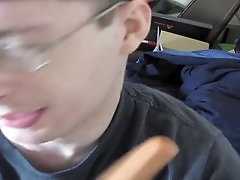 Straight guy takes two big cocks deep