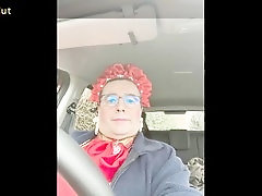 soumise changes outfit in forest