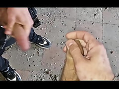 The guards saw us sucking cocks at the factory construction site, hot cum , exclusive audience!