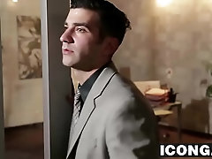 Billy  pulls his boss pants down and sucks on his big dick