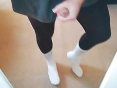 Horny FemBoi Orgasm's Clitty Milk in School Uniform