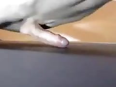 Man doing masturbation with the floor