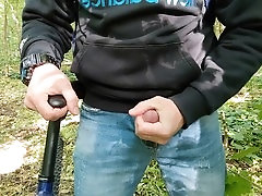 Horny guy, cum in shorts, big dick solo