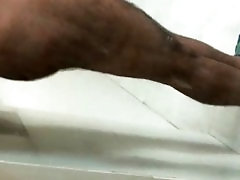 Just young man frotting in bathroom mirror