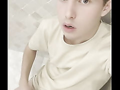 Twink masturbates in the shower