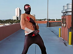 Cosplay Spider-man cums