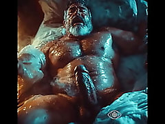 Machos maduros con vergas gigantes , tirando leche.