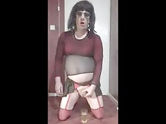 Urinating, soloboy, amateur-bisexual-crossdresser