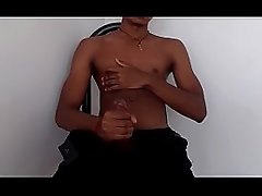 living room bbc masturbation - thick black cock handjob until load black20one