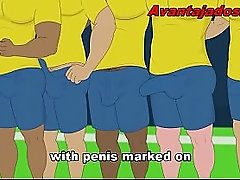 Cartoon Gay Porn Jogadores na Orgia