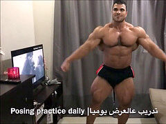 Huge muscle, gay posing, gay bodybuilder