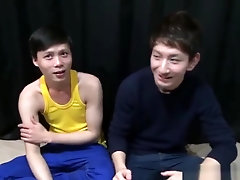 Asian twink strokes cock