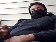 Balcony Jerk and Cum Session